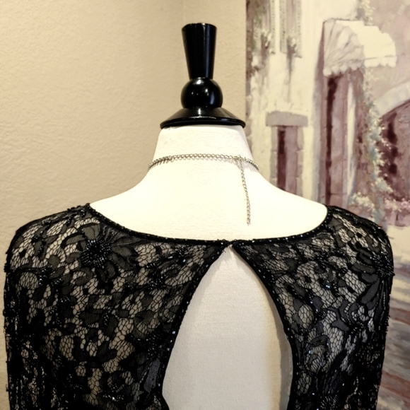 Montage by Mon Cheri Black Beaded Gown - Picture 4 of 16
